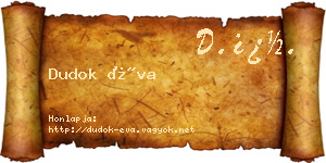 Dudok Éva névjegykártya