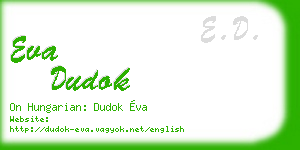 eva dudok business card